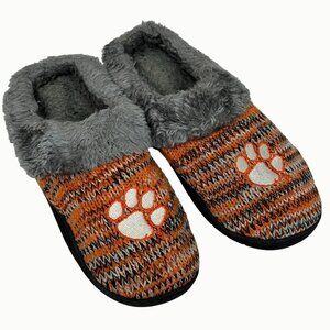 FOCO Clemson Tigers Knit Slippers Faux Fur Lined Paw Print House Shoes XL